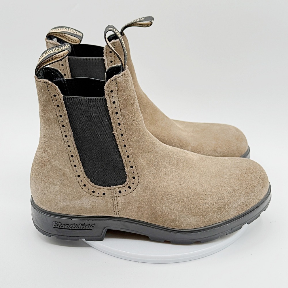 Blundstone Chelsea Boots 2516 HighTop Size 8 US Dark Mushroom Suede Brogue New - Picture 8 of 11